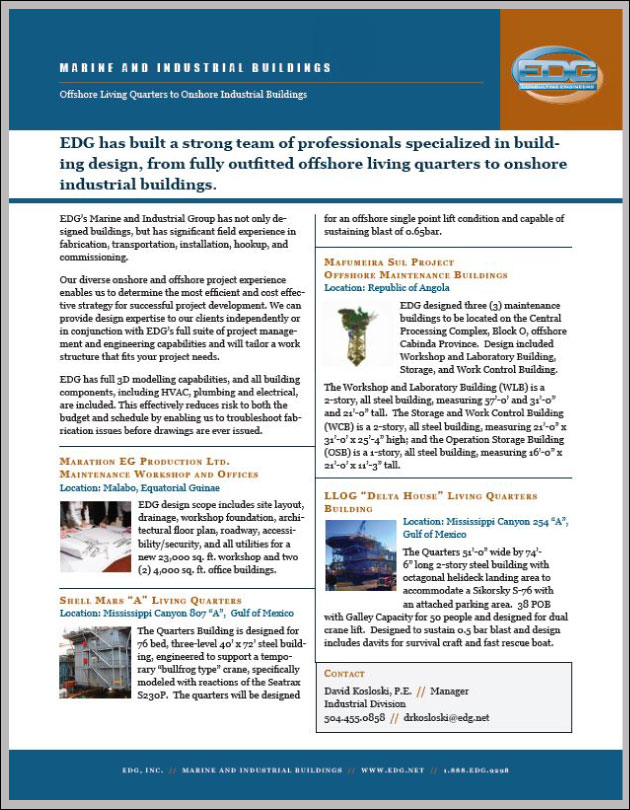 Marine and Industrial Buildings Engineering EDG Inc