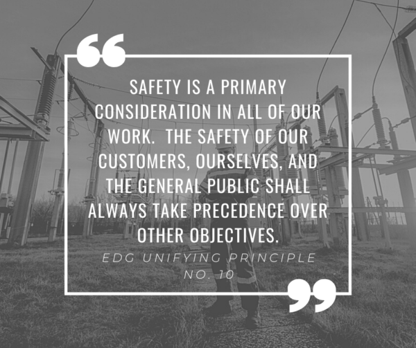 Power Safety - EDG Inc Unifying Principle Number 10