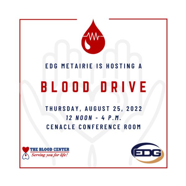 EDG Hosts Blood Drive with The Blood Center