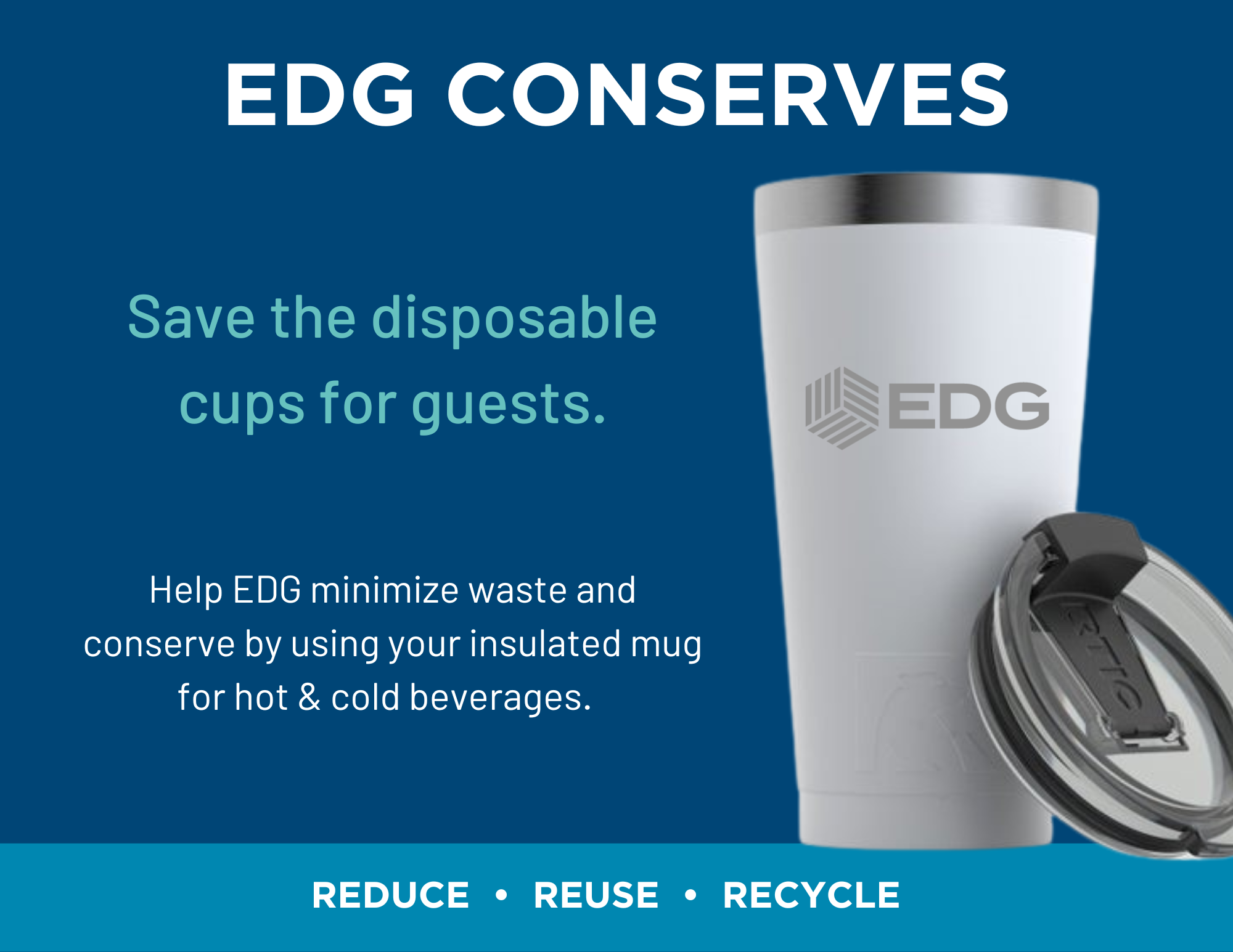 EDG Conserves - Image of EDG Logo'd reusable tumbler