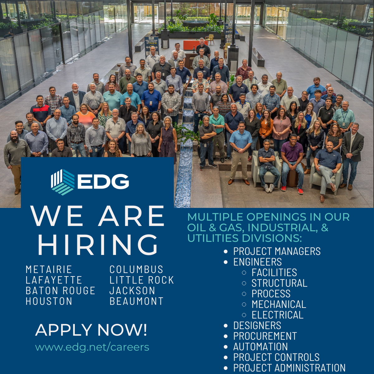 EDG employees promoting EDG is hiring