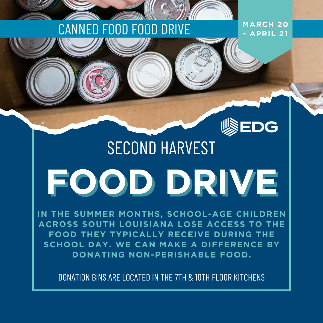 EDG Metairie Community Service Team Food Drive for Second Harvest of Greater New Orleans 2023