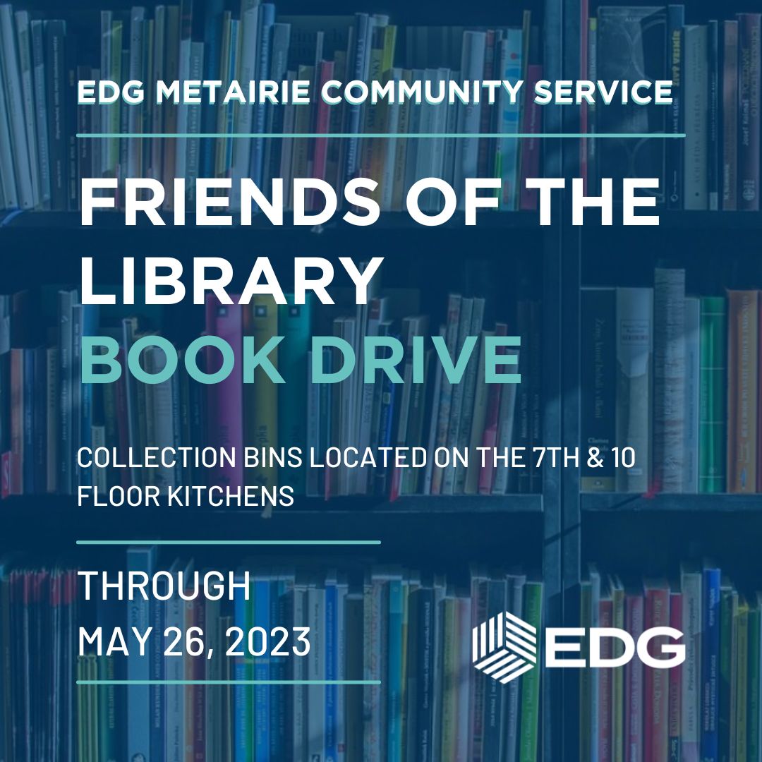 EDG Metairie Community Service Friends of the Library Book Drive