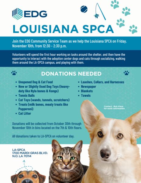 EDG Inc Metairie Community Service with LA-SPCA