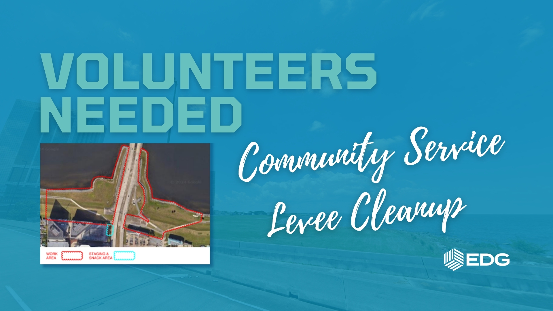 EDG Community Service Levee Cleanup Jefferson Parish 2024