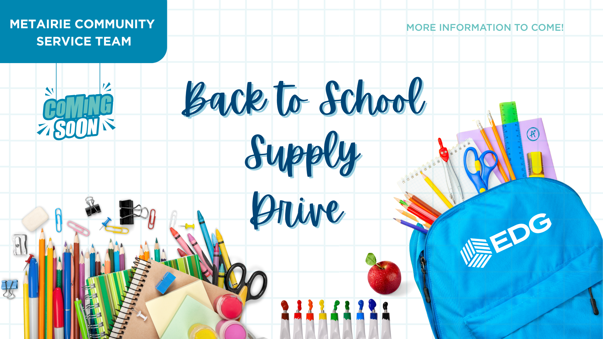 EDG Metairie Community Service Team Back to School Supply Drive 2025