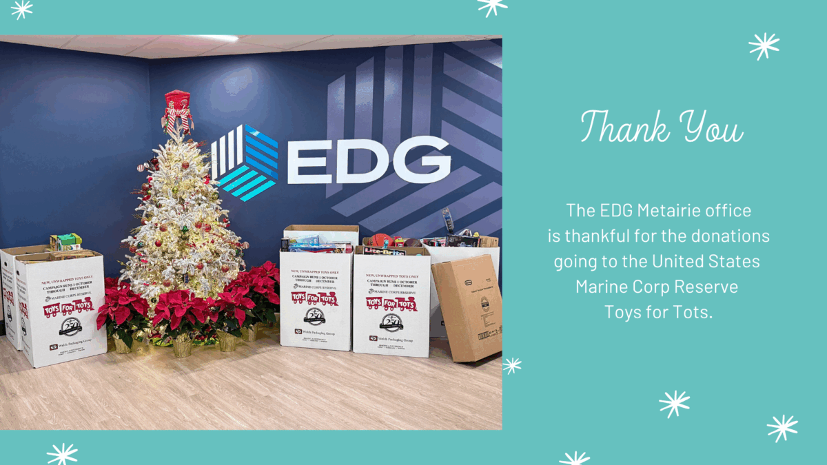 EDG Metairie Community Service Toys for Tots drive 2025