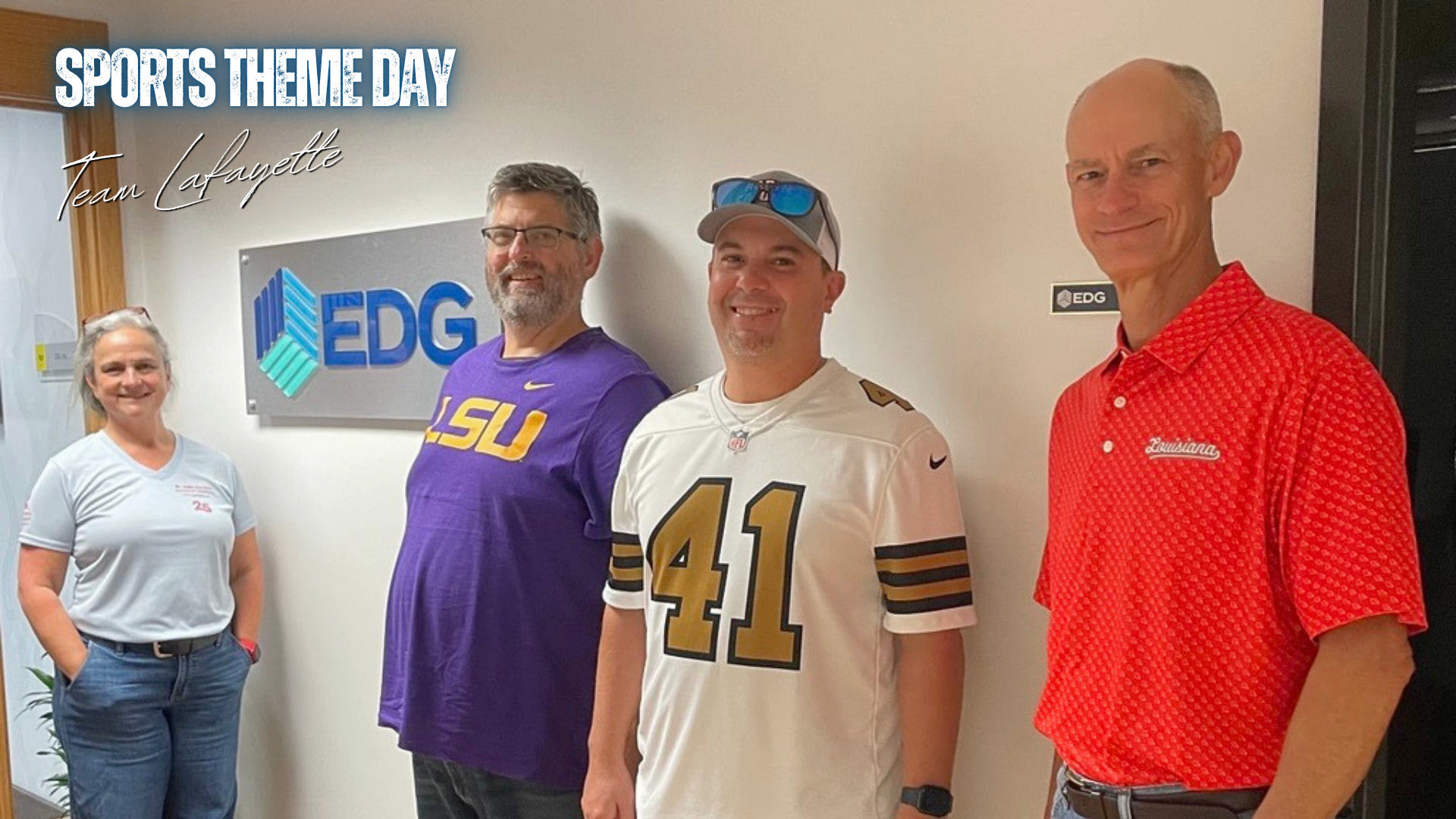 EDG Lafayette Group Photo Sports Theme Day
