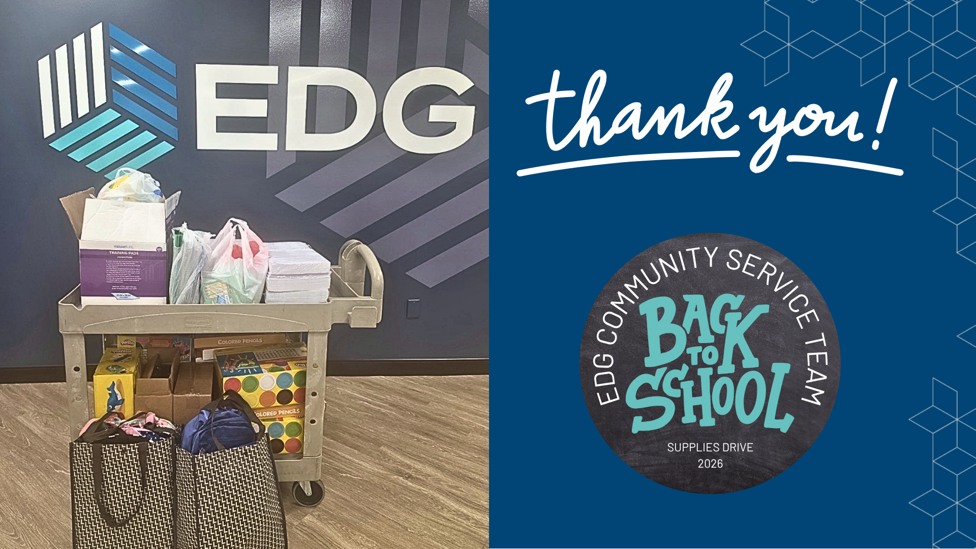 EDG Metairie Community Service Team School Supplies Drive 2026 - 1