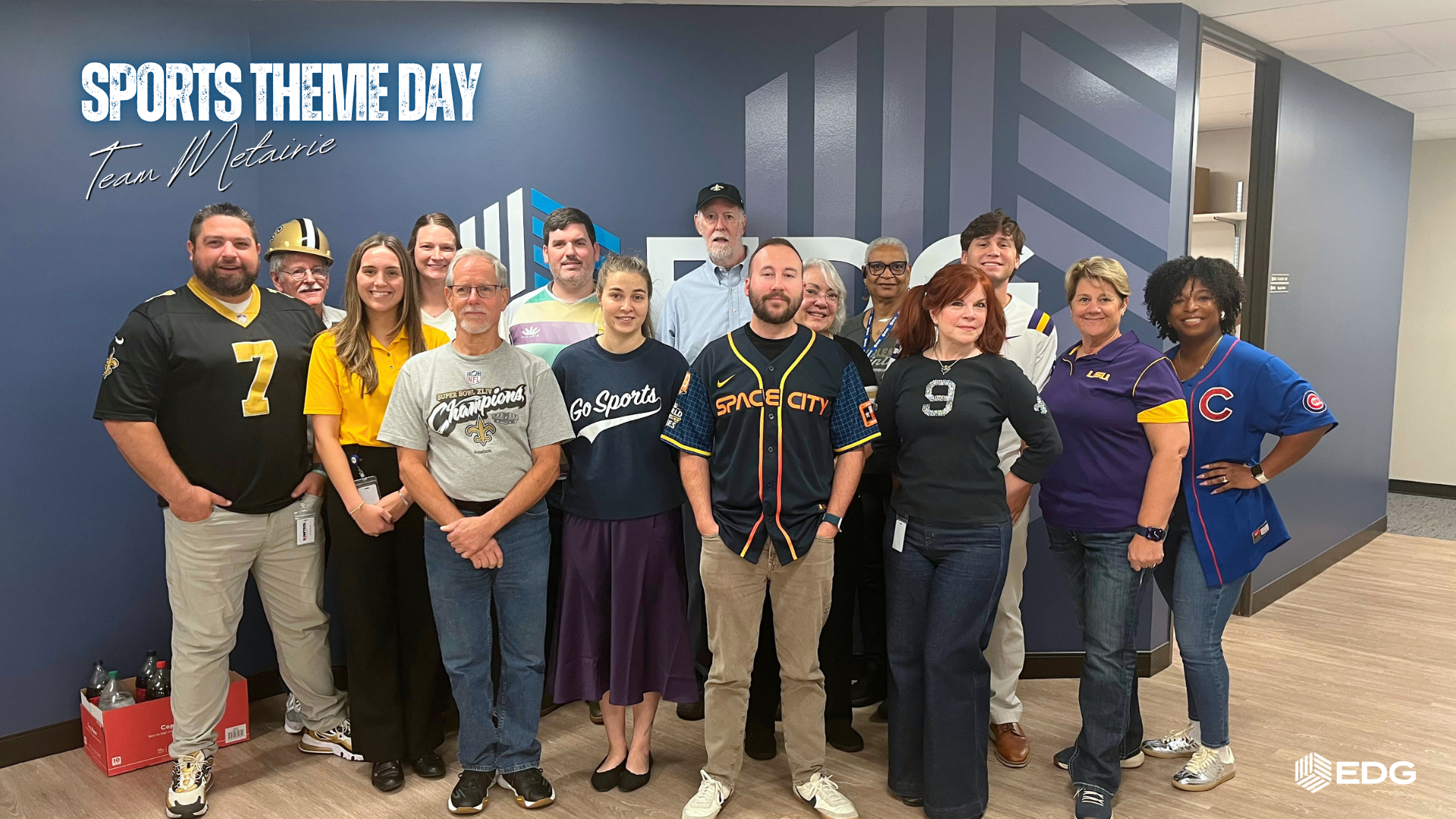 EDG Metairie Group Photo Sports Theme Day